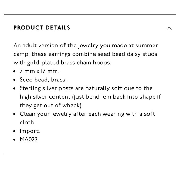 NEW Madewell Seed Bead Daisy Chain Huggie Earrings - Picture 3 of 5